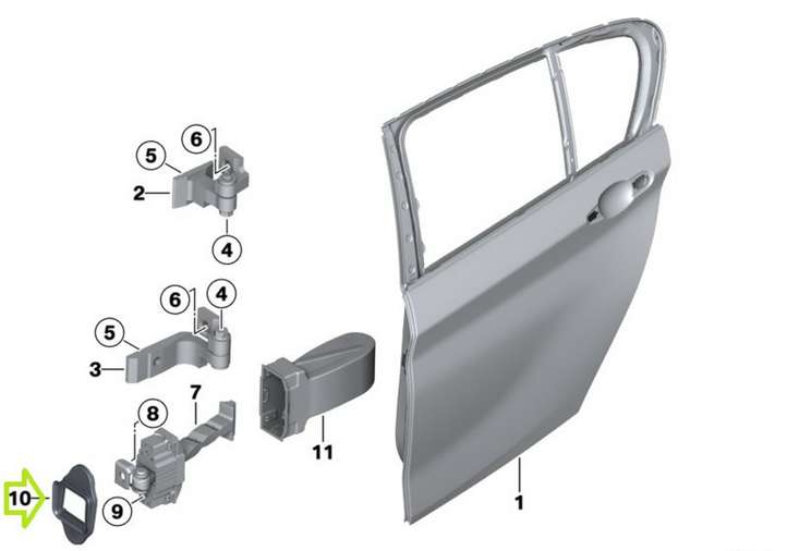 BMW 3 F30 F35 F31 (2012 - 2018)  7263990 Ограничитель открывания задней двери