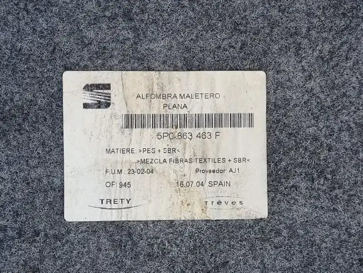 Seat Altea (2004 - 2009) 5P0863463F Коврик багажника — фото 3