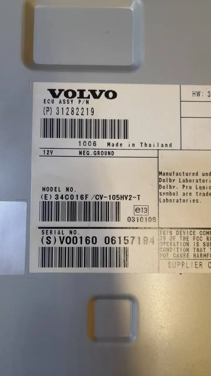 Volvo S60 (2010 - 2013) 31252183 Комплект аудиосистемы — фото 7