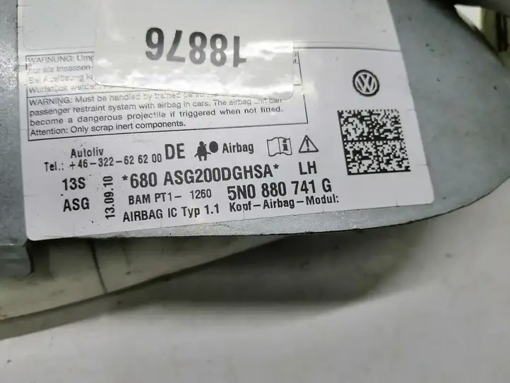 Volkswagen Tiguan (2007 - 2011) 5N0880741G Боковая подушка безопасности шторка — фото 2