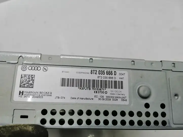 Audi A4 S4 B8 8K (2007 - 2011) 8T2035666D Магнитола / мультимедийная система — фото 3