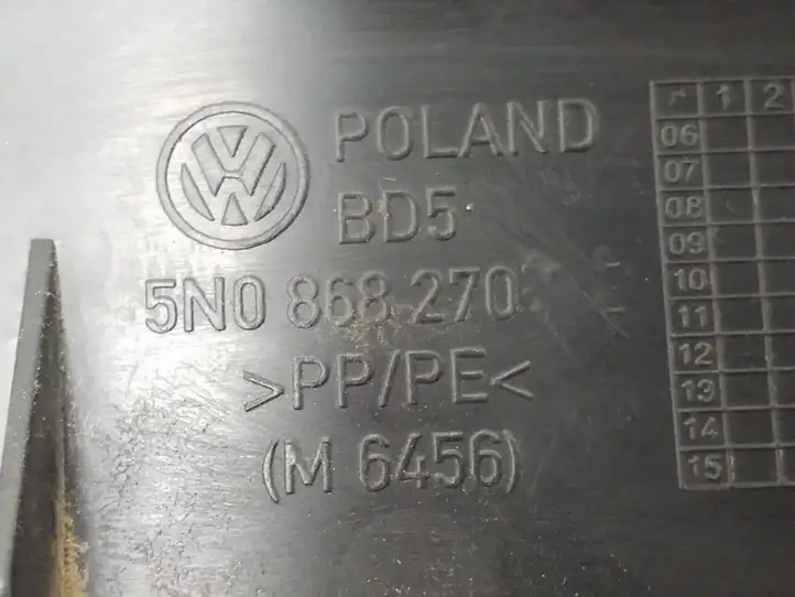 Volkswagen Tiguan (2007 - 2011) 5N0868270 Внутренняя отделка заднего порога — фото 4