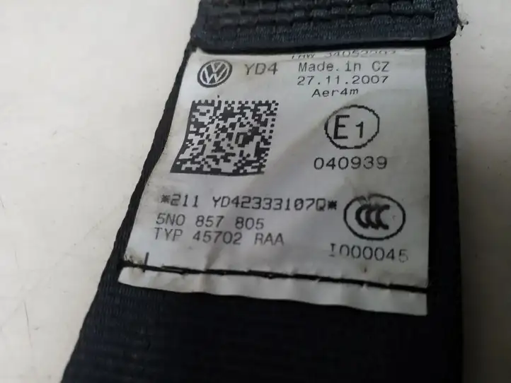 Volkswagen Tiguan (2007 - 2011) 5N0857805 Задний ремень безопасности — фото 5