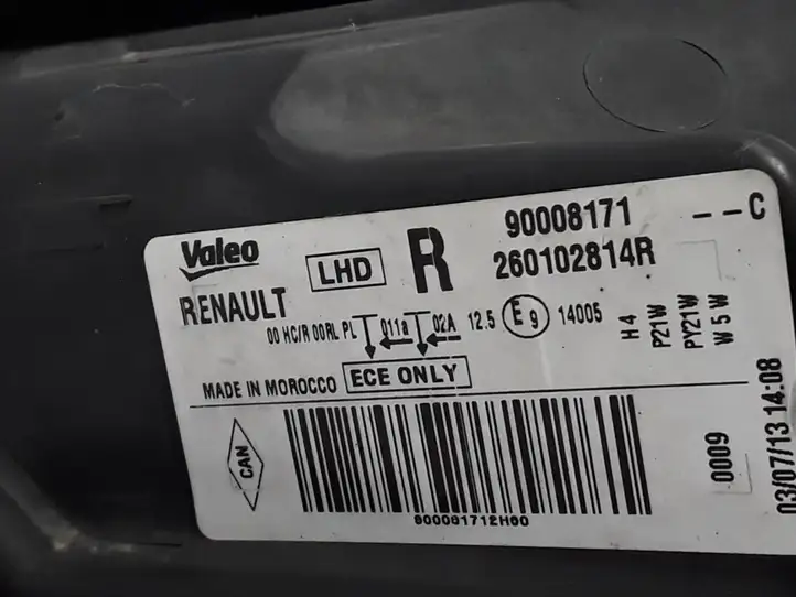 Dacia Lodgy (2012 - 2021) 260102814R Передняя фара — фото 7
