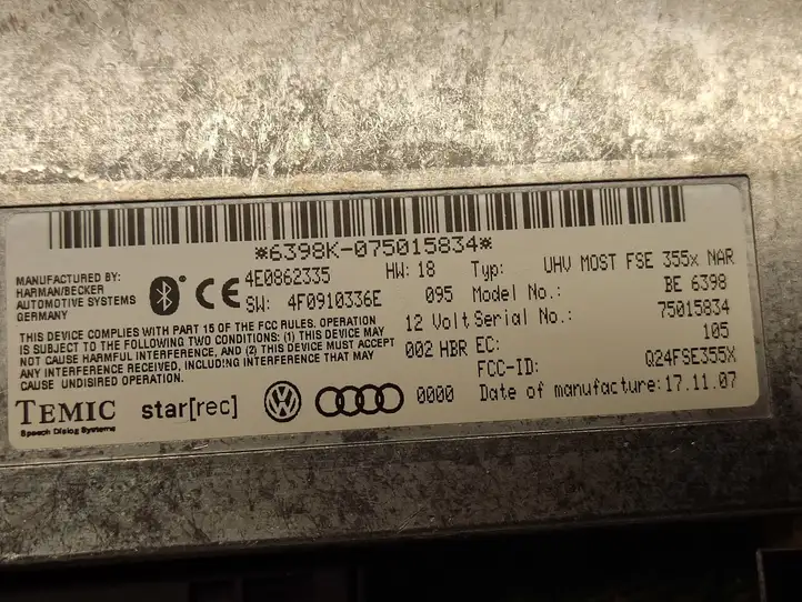 Audi Q7 4L (2005 - 2009) 4E0862335 Контроллер мультимедийной системы — фото 2