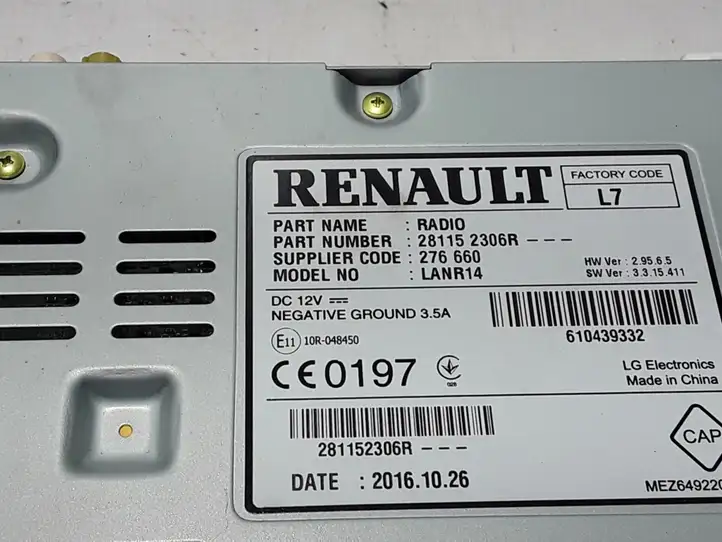 Renault Scenic IV - Grand scenic IV (2016 - ) 281152306R Магнитола / мультимедийная система — фото 2