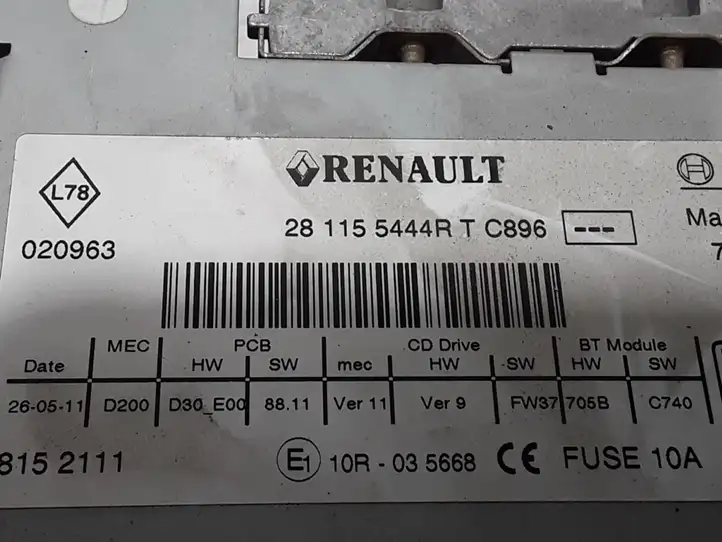 Opel Movano B (2010 - 2022) 281155444R Магнитола / мультимедийная система — фото 4