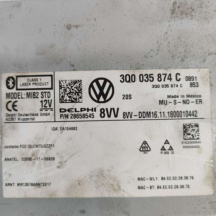 Volkswagen Golf VII (2013 - 2019)  3Q0035874 CD/DVD чейнджер