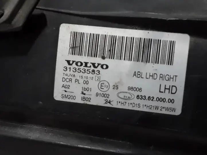 Volvo S80 (2006 - 2009) 31353533 Передняя фара — фото 2