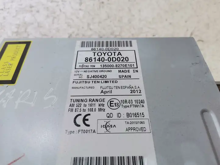 Toyota Yaris (2012 - 2014) 861400D020 Магнитола / мультимедийная система — фото 3