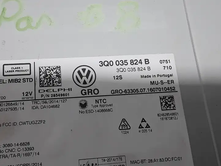 Volkswagen PASSAT B8 (2015 - ) 3Q0035824B Магнитола / мультимедийная система — фото 3