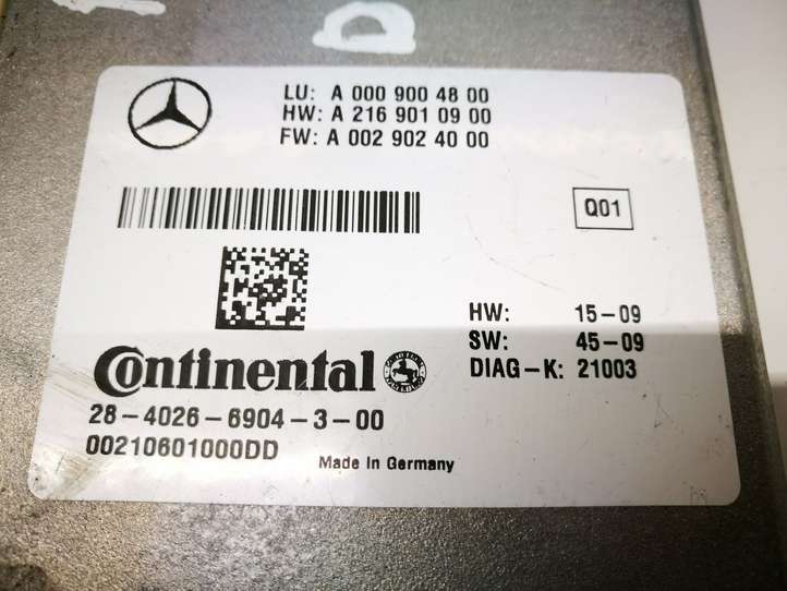 Mercedes-Benz E W212 (2009 - 2016)  A2169010900 Радар дистроник