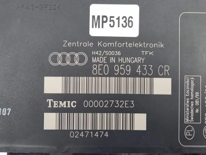 Audi A4 S4 B8 8K (2007 - 2011) 8E0959433CR Модуль комфорта — фото 4