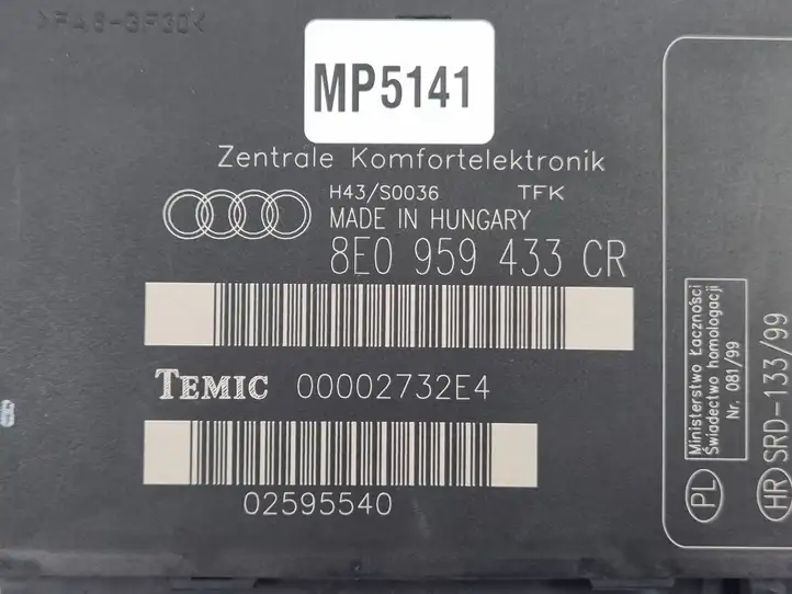 Audi A4 S4 B8 8K (2007 - 2011) 8E0959433CR Модуль комфорта — фото 4