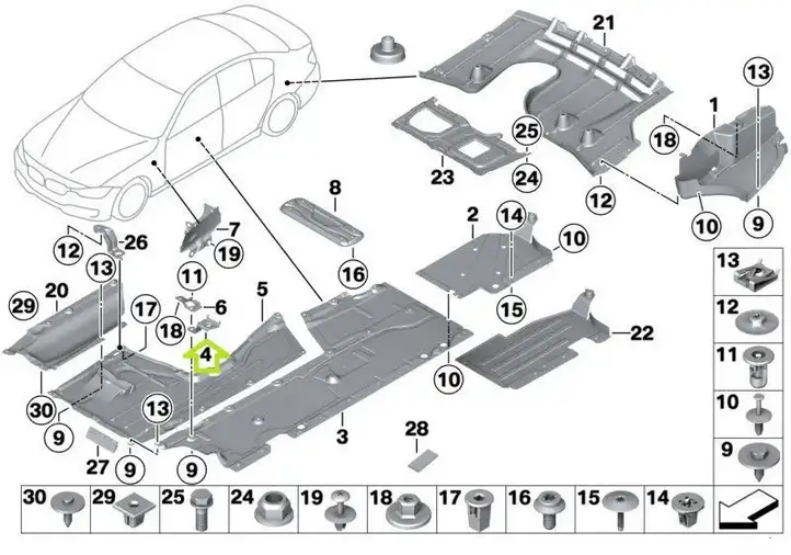 BMW 4 F32 F33 (2013 - 2017) 7365567 Прочие детали днища — фото 4