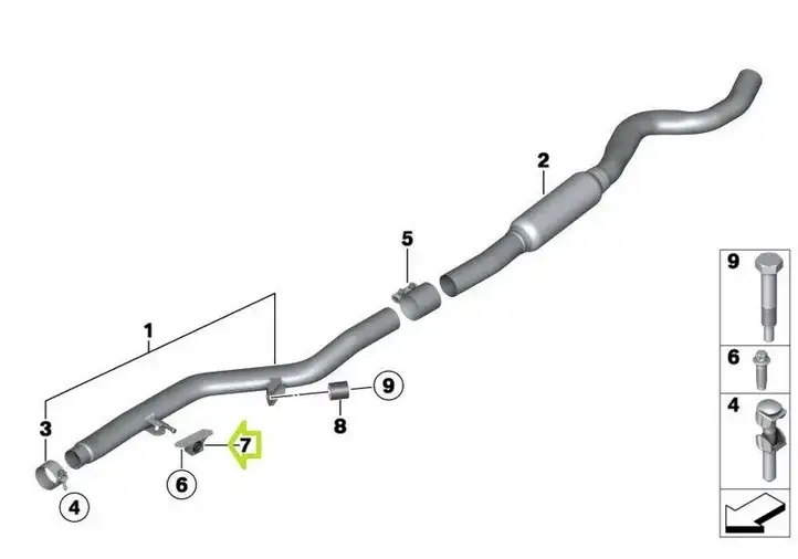 BMW 3 F30 F35 F31 (2012 - 2018) 7633093 Кронштейн глушителя — фото 3