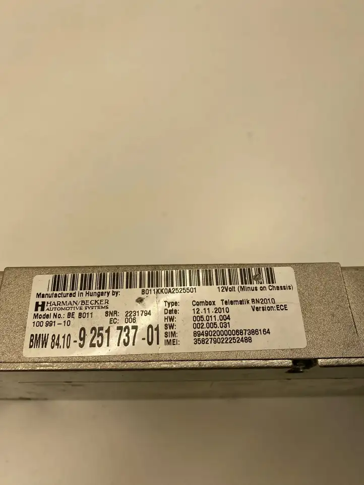 BMW 5 GT F07 (2010 - 2017) 9251737 Bluetooth модуль — фото 3