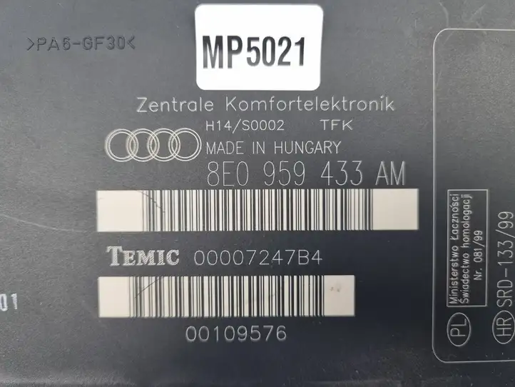 Audi A4 S4 B7 8E 8H (2004 - 2009) 8E0959433AM Модуль комфорта — фото 4