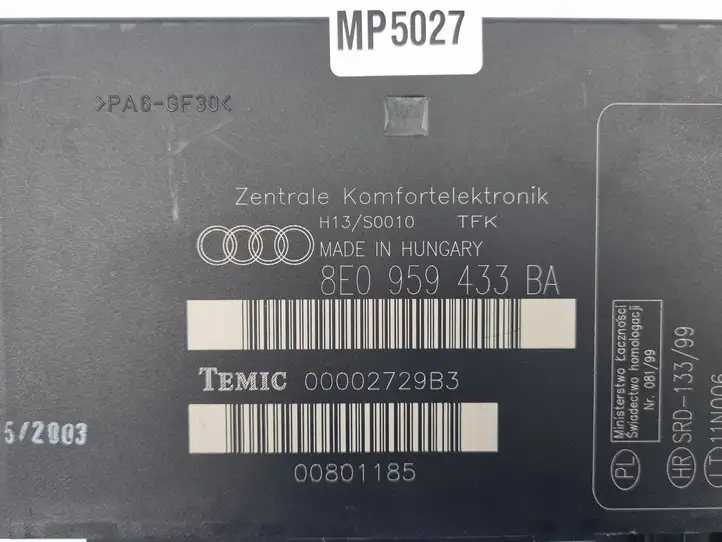 Audi A4 S4 B7 8E 8H (2004 - 2009) 8E0959433BA Модуль комфорта — фото 4