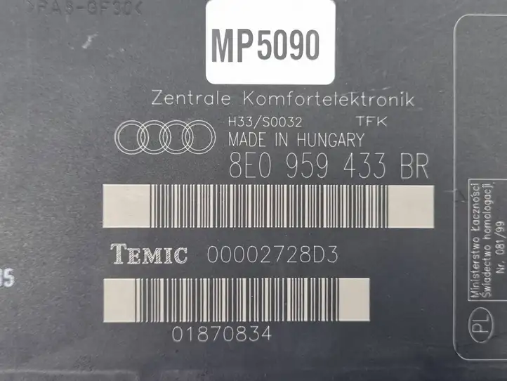 Audi A4 S4 B8 8K (2007 - 2011) 8E0959433BR Модуль комфорта — фото 4
