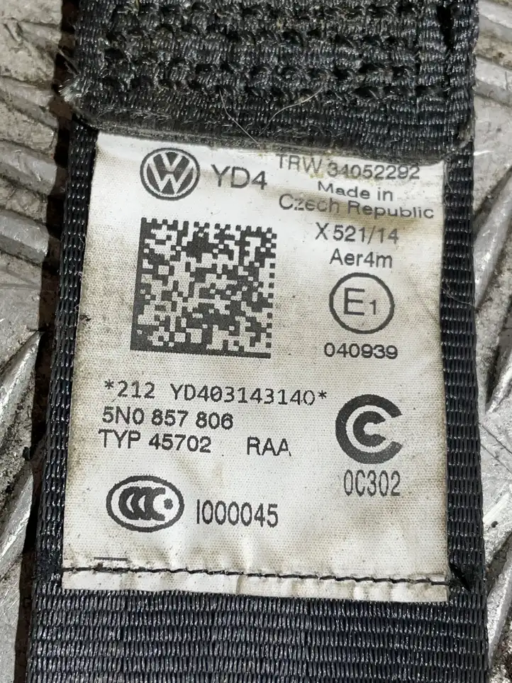 Volkswagen Tiguan (2011 - 2016) 5N0857806 Задний ремень безопасности — фото 4