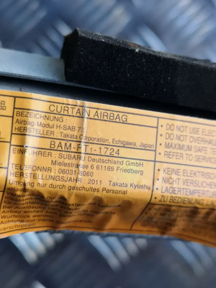 Subaru Outback (2009 - 2014) BAMPT11724 Боковая подушка безопасности шторка — фото 2