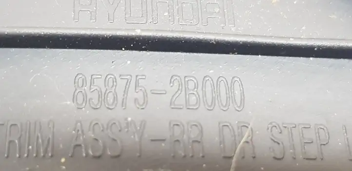 Hyundai Santa Fe (2005 - 2009) 858752B000 Внутренняя отделка заднего порога — фото 2