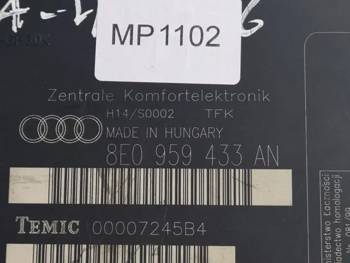 Audi A4 S4 B6 8E 8H (2000 - 2006) 8E0959433AN Модуль комфорта — фото 3