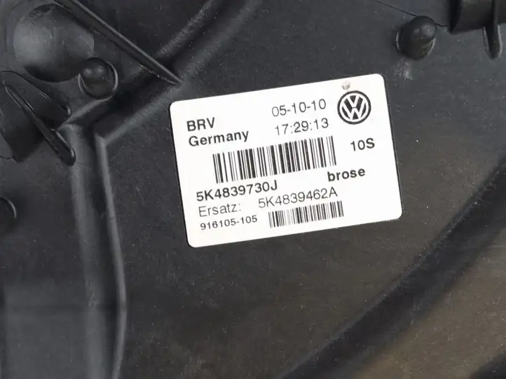 Volkswagen Golf VI (2009 - 2013) 5K4839730J Стеклоподъемник задней двери без мотора — фото 3