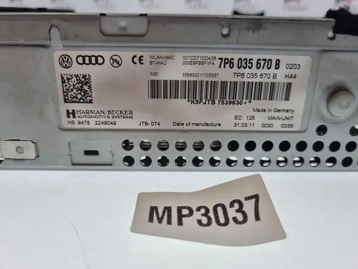 Volkswagen Touareg II (2010 - 2018) 7P6035670B Магнитола / мультимедийная система — фото 4