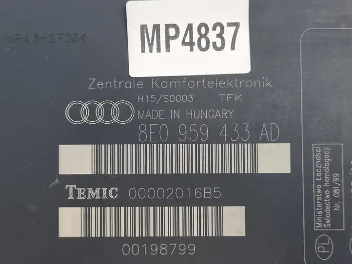 Audi A4 S4 B6 8E 8H (2000 - 2006) 8E0959433AD Модуль комфорта — фото 4