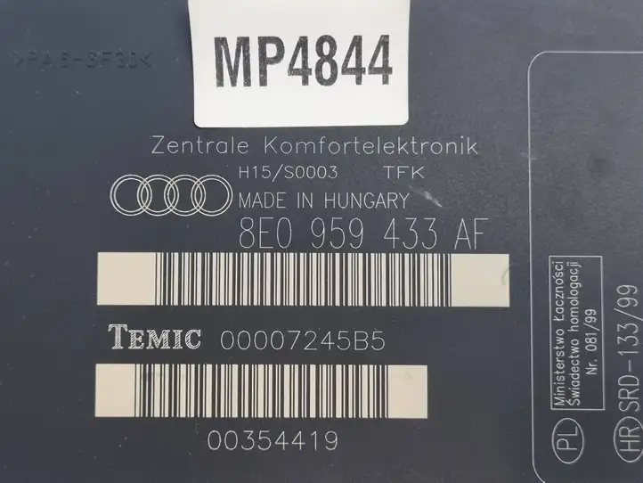 Audi A4 S4 B6 8E 8H (2000 - 2006) 8E0959433AF Модуль комфорта — фото 4