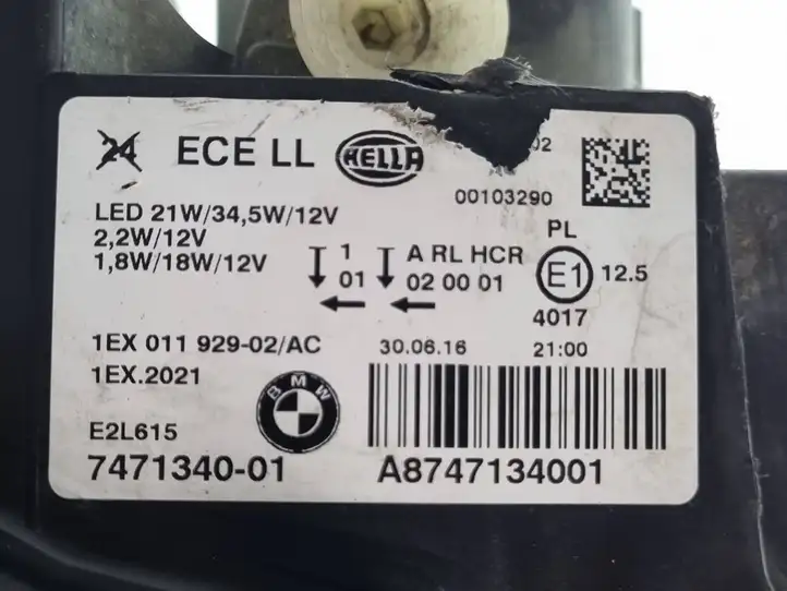 BMW 3 F30 F35 F31 (2012 - 2018) 7471340 Передняя фара — фото 6