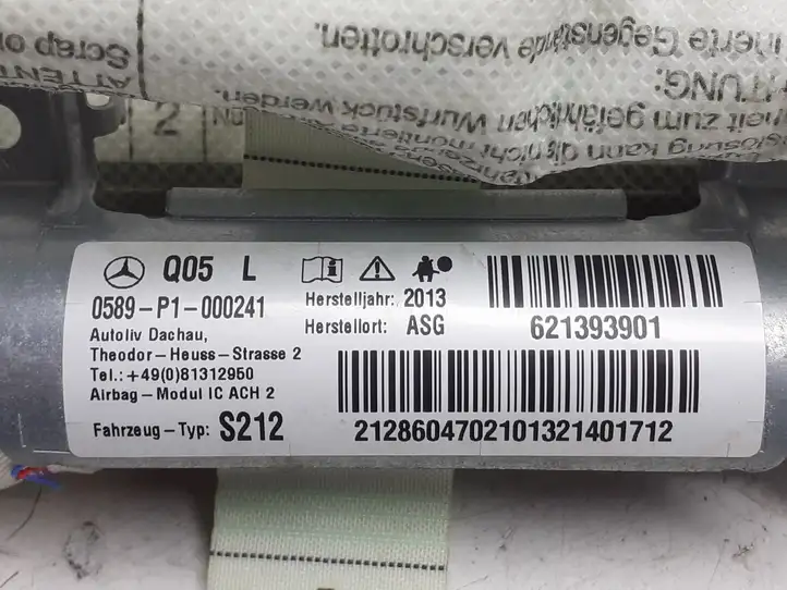 Mercedes-Benz E W212 (2009 - 2016) 621393901 Боковая подушка безопасности шторка — фото 3