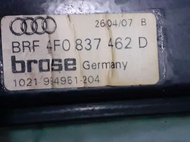 Audi A6 S6 C6 4F (2004 - 2008) 4F0837462D Стеклоподъемник передней двери (без мотора) — фото 2