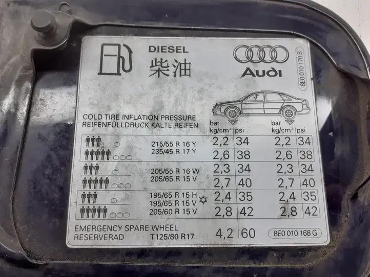 Audi A4 S4 B6 8E 8H (2000 - 2006) 8E0010168G Крышка топливного бака — фото 3