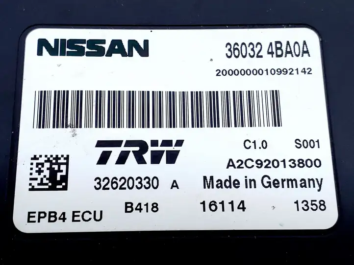 Nissan Qashqai (2013 - 2017) 360324BA0A Блок управления стояночным тормозом (EPB) — фото 2