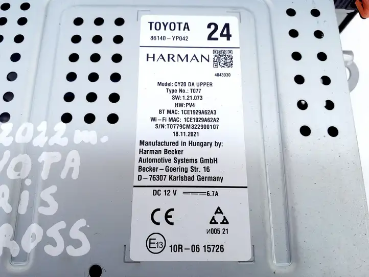 Toyota Yaris XP210 (2020 - ) 86140YP042 Магнитола / мультимедийная система — фото 4