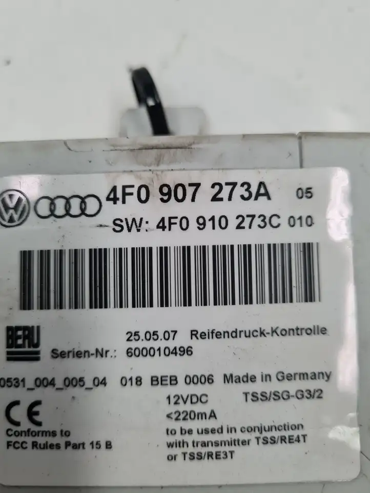 Audi A6 S6 C6 4F (2004 - 2008) 4F0907273A Блок управления TPMS — фото 3