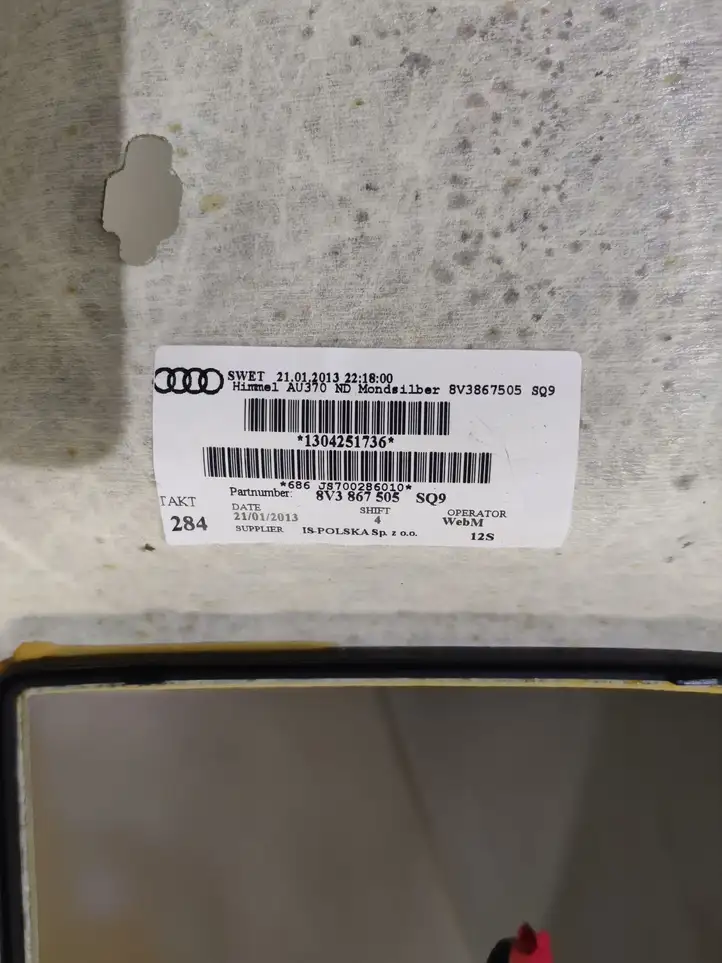 Audi A3/S3 8V (2012 - 2016) 8V3867505 Потолочная обшивка — фото 11