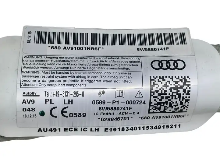Audi A4 S4 B9 (2015 - 2019) 8W5880741F Боковая подушка безопасности шторка — фото 5