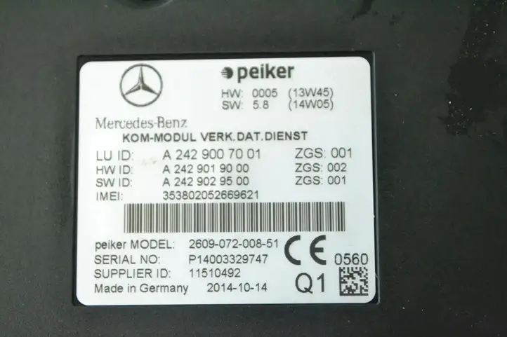 Mercedes-Benz A W176 (2012 - 2018) A2429007001 Блок бесключевого доступа — фото 5