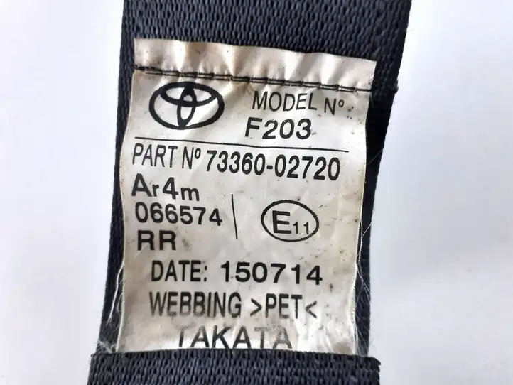 Toyota Auris E180 (2012 - 2018) 7336002720 Задний ремень безопасности — фото 3