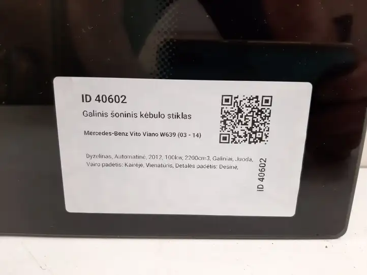 Mercedes-Benz Vito Viano W639 (2010 - 2015) 43R004536 Заднее боковое стекло — фото 5