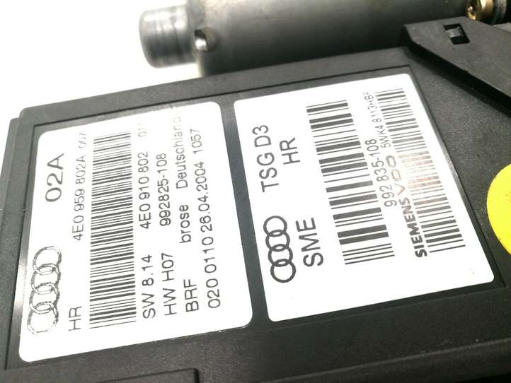 Audi A8 (2007 - 2010)  4E0959802A Механизм подъема окон задней двери
