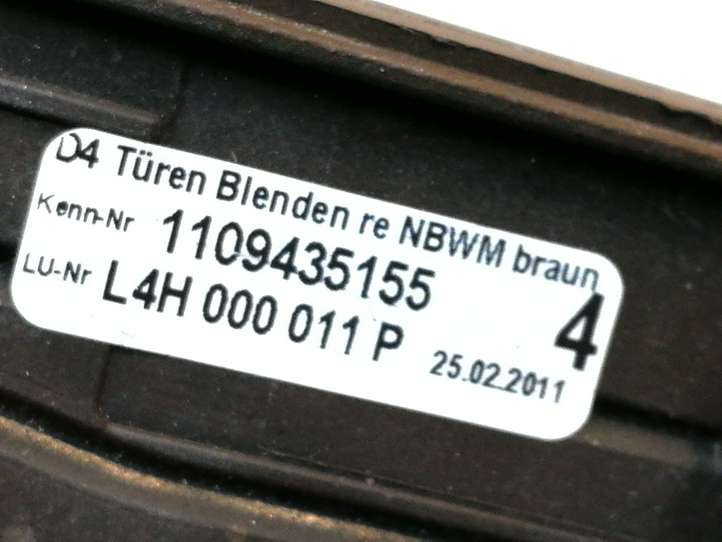 Audi A8 (2010 - 2014)  4H0867420 Задняя oтделка