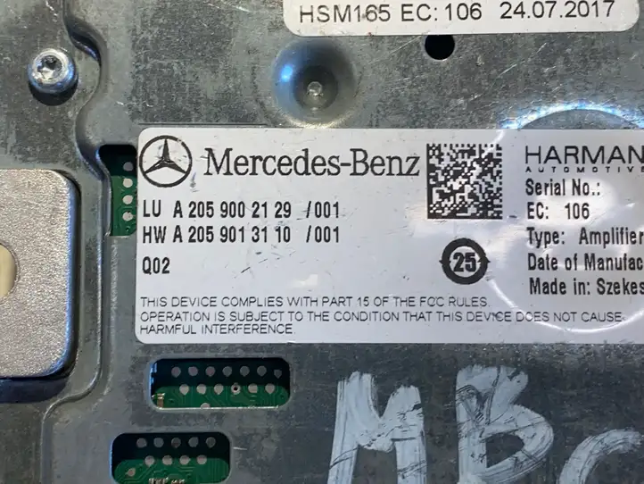 Mercedes-Benz C W205 (2014 - 2021) A2059013110 Усилитель звука — фото 3