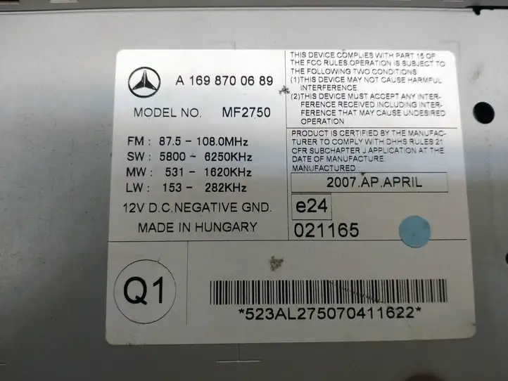 Mercedes-Benz Vito Viano W639 (2003 - 2010) A1698700689 Контроллер мультимедийной системы — фото 7