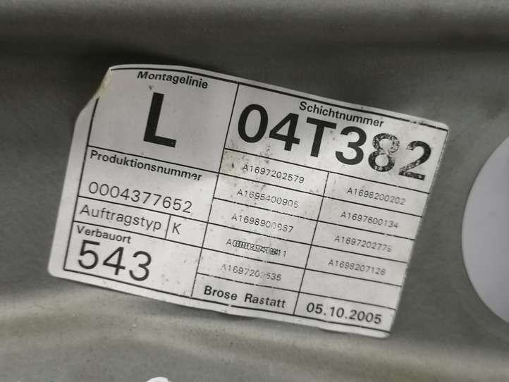 Mercedes-Benz B-class W245 (2005 - 2008)  A1697202779 Механизм для электрического подъема окон передней двери (без двигателя)