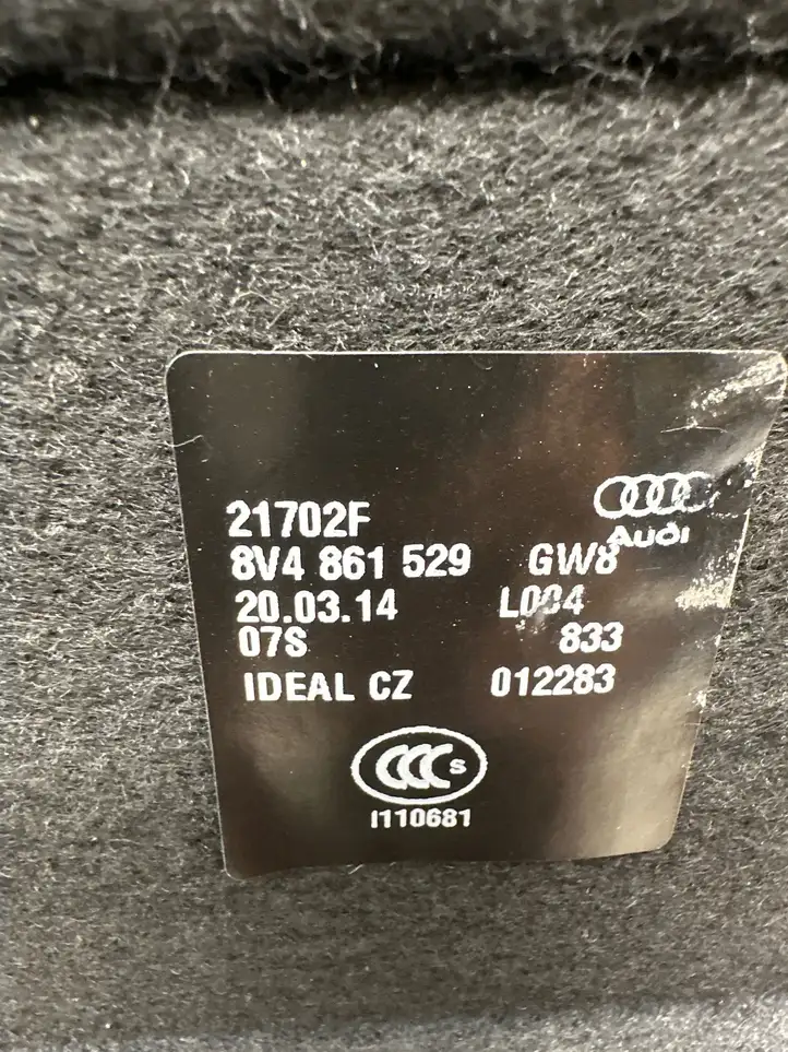 Audi A3/S3 8V (2012 - 2016) 8V4861529 Пол багажника — фото 3